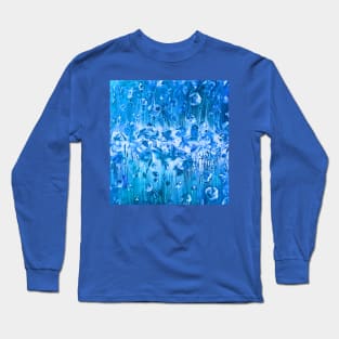 Shades of Bright Blue Abstract Long Sleeve T-Shirt